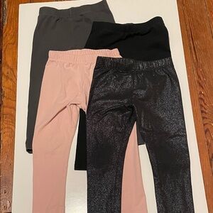 Jumping Beans Toddler Girl 4T Assorted Leggings Set Black, Pink, Gray, Sparkle